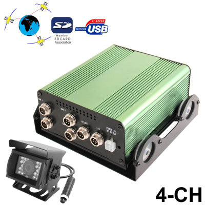 4-CH Car Digital Video Recorder Kit with 4 x 2.8mm Lens 1 / 3 inch Sony 420TVL Waterproof / IR Car CCD Camera, Support USB / SD / 2.5 inch SATA HDD (Built in GPS Module)