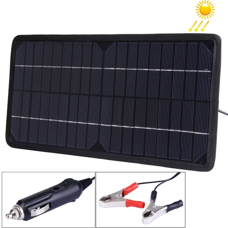 12V 8W Poly Silicon Solar Panel Car Battery Charger for Cars / Trucks / Boat / Motorcycle , Support USB 2.0 Plug, Size: 37 x 18 x 0.6cm (TX1280)
