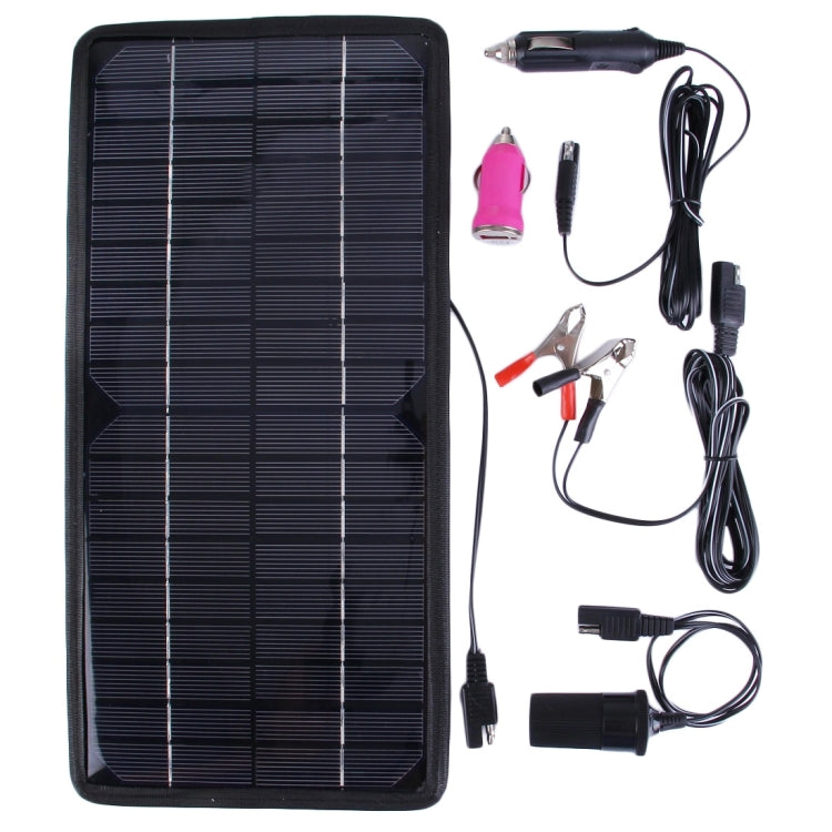 12V 8W Poly Silicon Solar Panel Car Battery Charger for Cars / Trucks / Boat / Motorcycle , Support USB 2.0 Plug, Size: 37 x 18 x 0.6cm (TX1280)