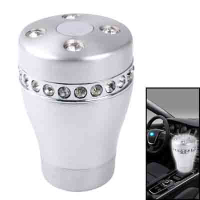 Car Universal Round Shaped Ergonomic Aluminum Manual Gear Shift Knob with Crystals(Silver)