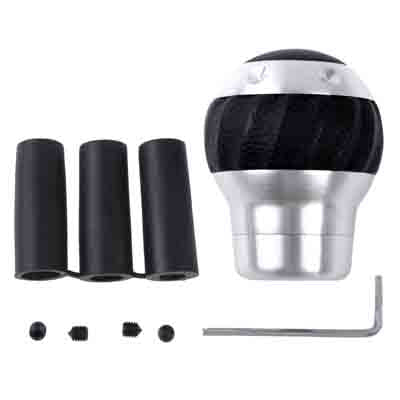 Car Universal Round Shaped Ergonomic Aluminum Manual Gear Shift Knob(Black)