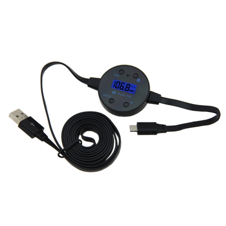 BF-186 5V Bluetooth Micro USB Car Charger for iPhone & iPod & iPad & Tablets & Samsung & Sony & LG & Nokia, Support Music Play & Hands-free & FM(Black)