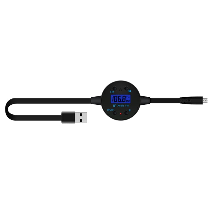 BF-186 5V Bluetooth Micro USB Car Charger for iPhone & iPod & iPad & Tablets & Samsung & Sony & LG & Nokia, Support Music Play & Hands-free & FM(Black)