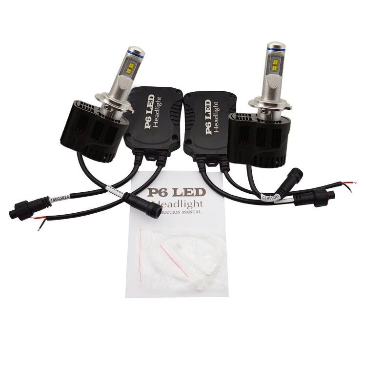 2 PCS ZY-H7JGDP6-55W High Power Lamp MZ 5200LM 6000K White Light Car LED Head Lamp with Driver, DC 11-30V