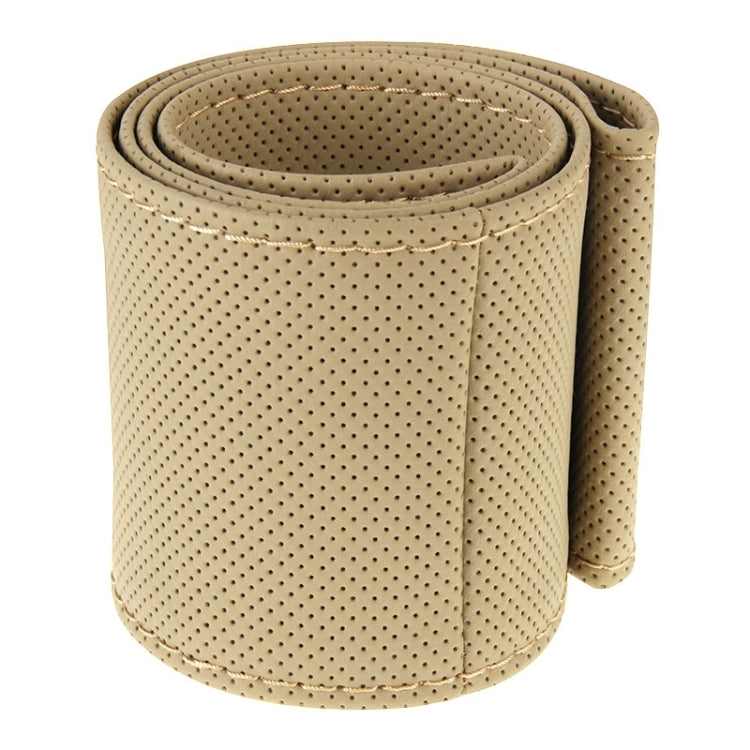 Leather Steering Wheel Cover With Needle and Thread, Size: 54x10.5cm