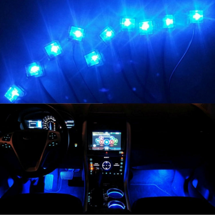 Car Blue 10 LED Decorative Light, DC 12V, Cable Length: 2.5m(Blue Light)