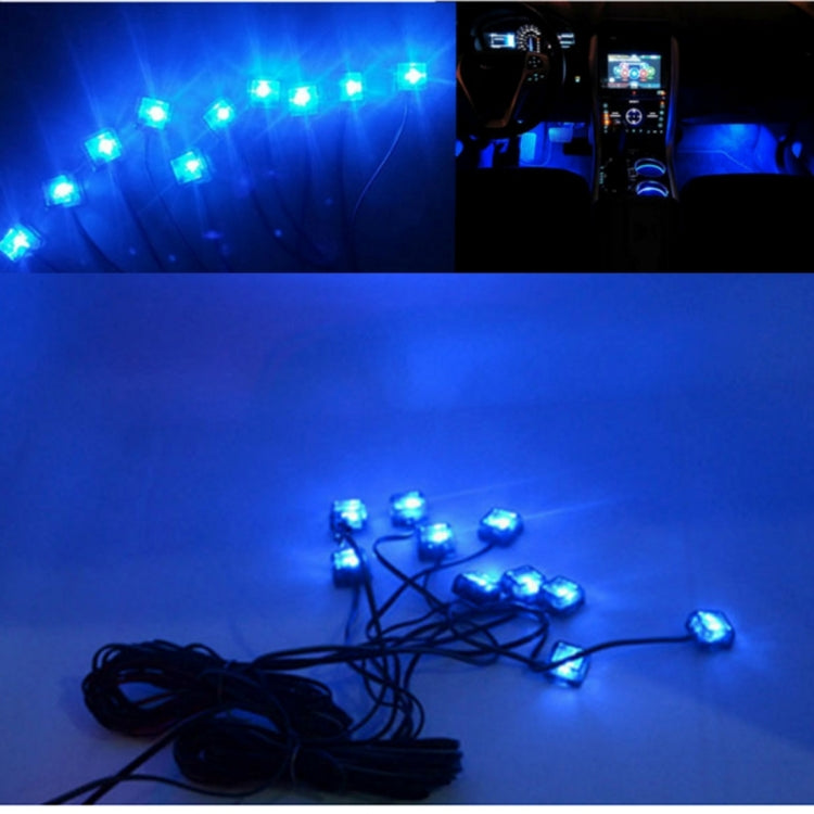 Car Blue 10 LED Decorative Light, DC 12V, Cable Length: 2.5m(Blue Light)