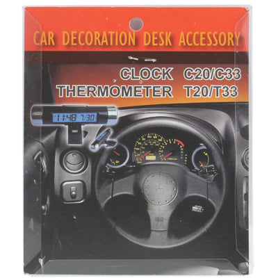 1.7 inch LCD Digital Thermometer for Car, Size:8.3x1.9x1.9cm(Black)