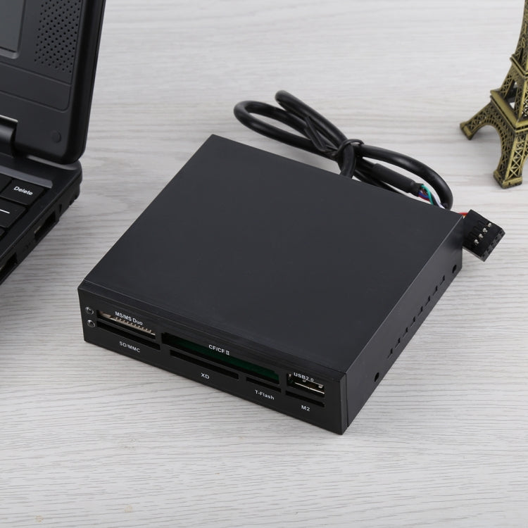 All in 1 Internal XD /SD /MMC /T-Flash /MS PRO Duo /CF /M2 Memory Card, USB 2.0 Embedded Card Reader(Black)