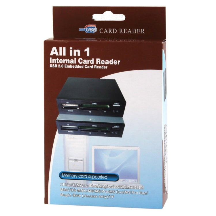 3.5 inch All in 1 USB 2.0 Metal Internal SD/MMC, MS, XD, CF, TF Memory Card Reader / Writer