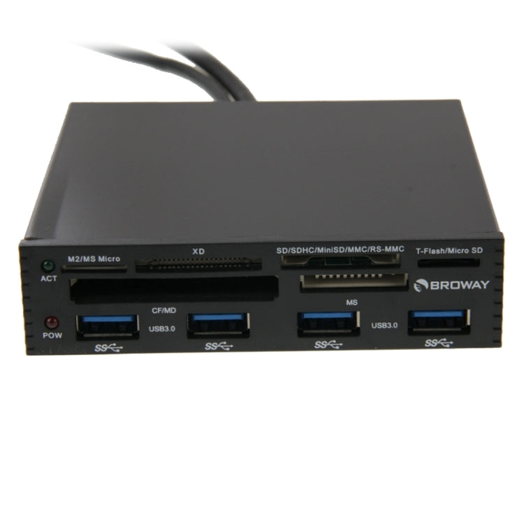 3.5 inch PCI-E to USB 3.0 Metal Internal Combo (4 Ports USB 3.0 HUB + All in 1 Card Reader), Support SD / TF / XD / MS / M2 / CF Card