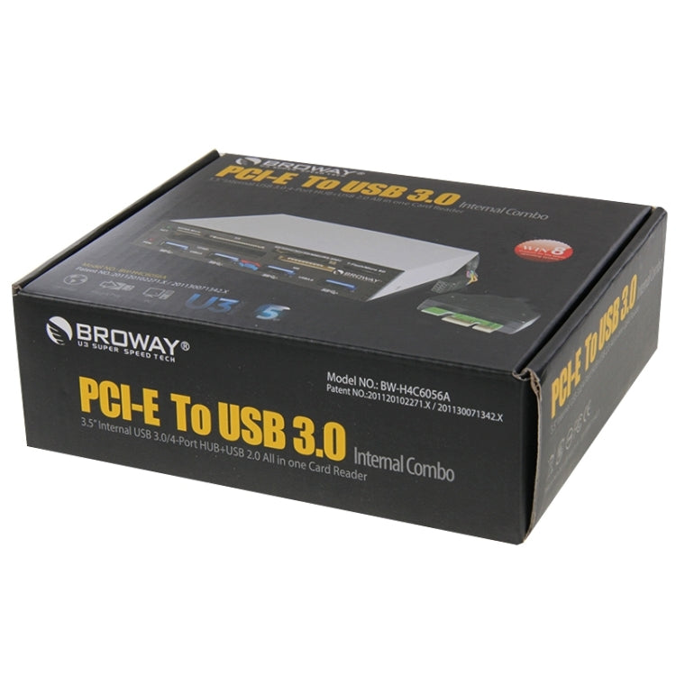 3.5 inch PCI-E to USB 3.0 Metal Internal Combo (4 Ports USB 3.0 HUB + All in 1 Card Reader), Support SD / TF / XD / MS / M2 / CF Card