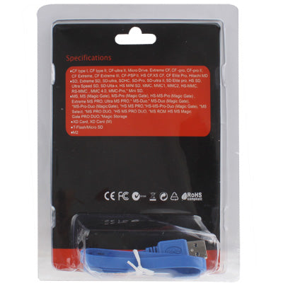 USB 3.0 Super Speed 5Gbps Card Reader, Support CF / SD / TF / M2 / XD / MS Card (Aluminum Alloy Shell)
