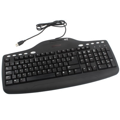 Smart Card Reader + Spanish Keyboard(Black)
