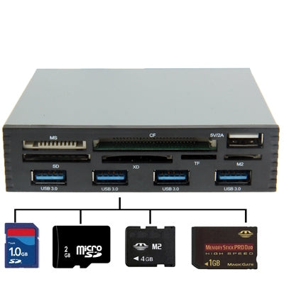 3.5 inch 4 x USB 3.0 + 1 x USB 2.0 Ports Media Card Reader + HUB