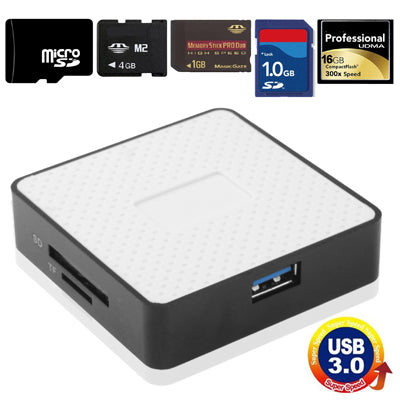 Super Speed USB 3.0 Card Reader, Compatible with SD / Micro SD / CF / XD / MS / M2 Card,