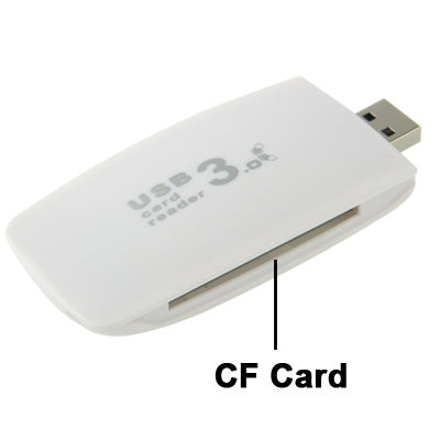 Hi-Speed 4 Slot USB 3.0 Universal Card Reader, Support SD / MS / TF / CF Card(White)