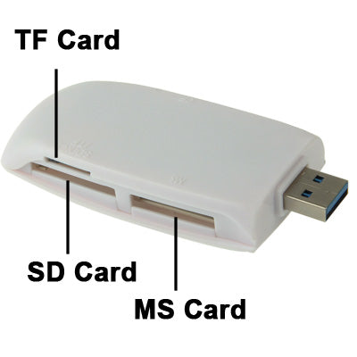 Hi-Speed 4 Slot USB 3.0 Universal Card Reader, Support SD / MS / TF / CF Card(White)