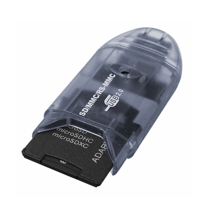 10 PCS High Speed Portable USB Memory Card Reader & Writer Adapter for SD / MMC / RS-MMC Card(Black)