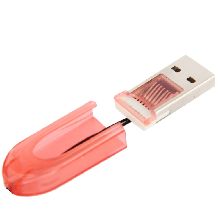 Mini Translucent T-Flash / Micro SD Card Reader with Lanyard, Random Color Delivery