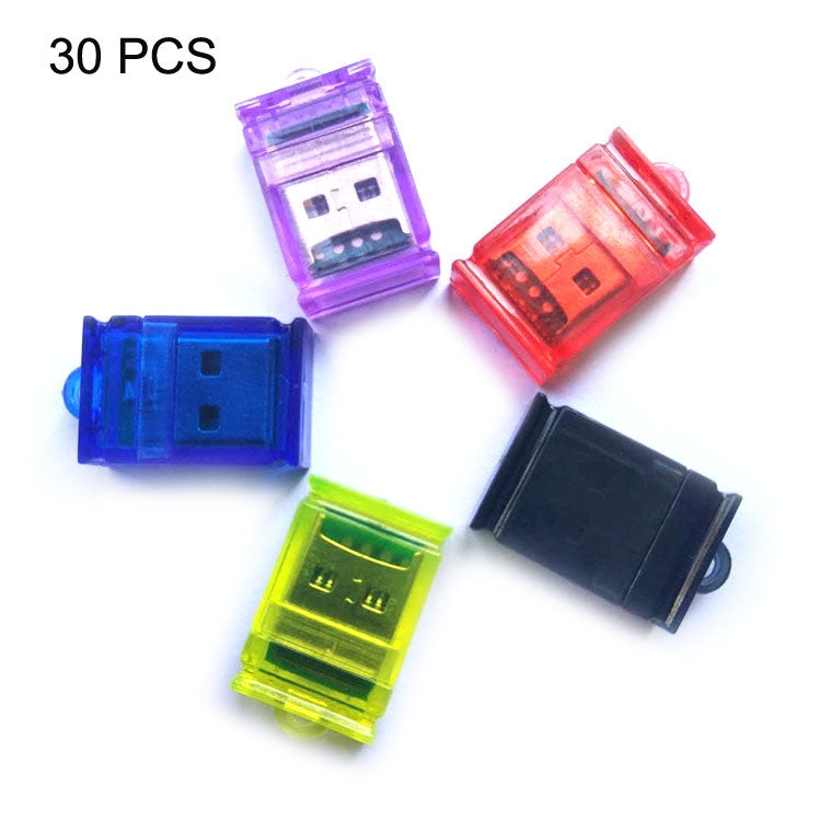 20 PCS Mini High Speed USB 2.0 T-Flash / Micro SD Card Reader, Random Color Delivery