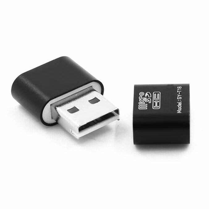 Mini High Speed USB 2.0 Micro SD / TF T-Flash Memory Card Reader(Black)