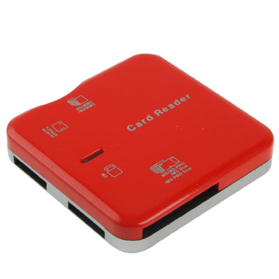 Hi-Speed Card Reader, Built in USB 2.0 Interface (Support SD / MC / RS / TF / M2 / MS Pro / MS Pro Duo Card Reader), Red