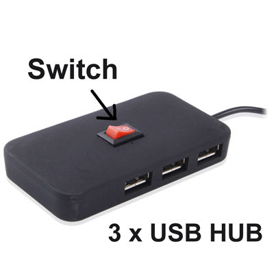 High Speed 3-Port USB 2.0 HUB + SD / Micro SD / MS Card Reader with Switch (Black)