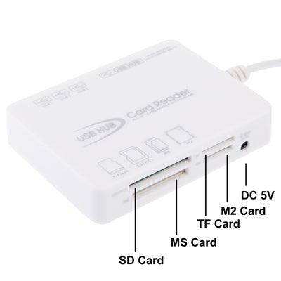 3 Ports USB 2.0 HUB + All in 1 Card Reader, Support TF / SD / M2/ MS Card