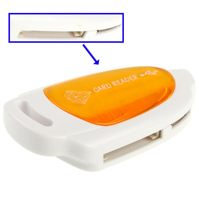 All in 1 Mini USB 2.0 Card Reader, Support SDHC/RS MMC/Mini SD/TF/M2 Card(Orange)