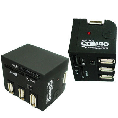 All in one (SD/MMC,MS,XD,CFï¼ŒTF) Card Reader+3 Port Usb HUB