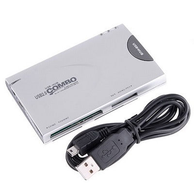 All in 1 (CF/SD/MMC/MS) Card Reader + 3 Port USB 2.0 HUB Combo