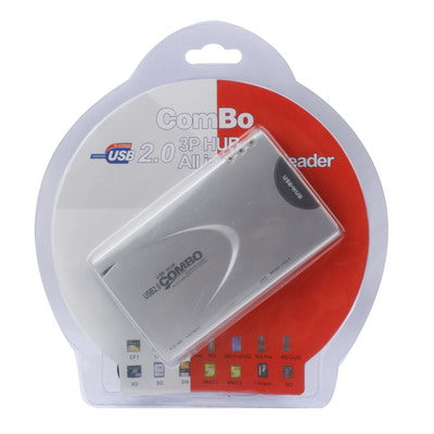 All in 1 (CF/SD/MMC/MS) Card Reader + 3 Port USB 2.0 HUB Combo
