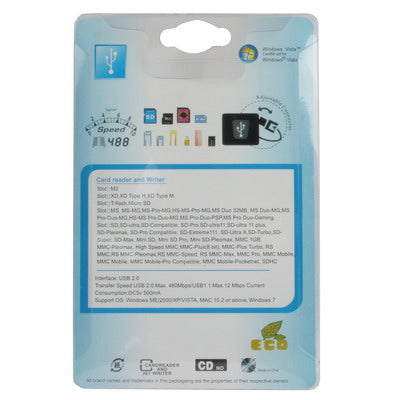All in 1 Card Reader, Support SD/MMC, MS, XD, TF, Mini SD, M2 card