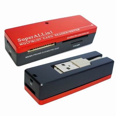 Multislot Card Reader Writer, Support SD/MMC, MS, TF, M2 (Color Random Delivery)