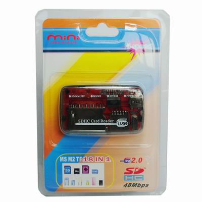 SDHC Mini All in 1(SD TF MS M2) Card Reader, Random Color Delivery