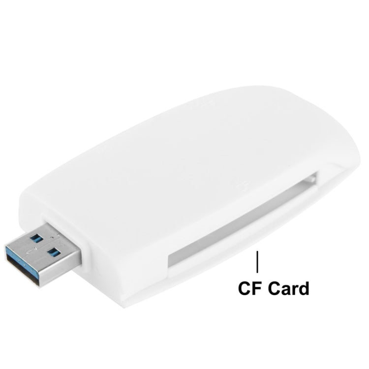 Super Speed USB 3.0 Card Reader & Writer, Support SD Card / TF Card / Ms Card / CF Card(White)