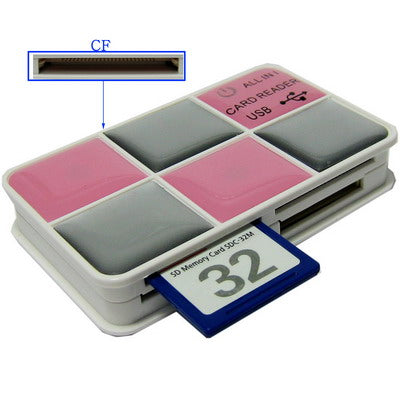 All in 1 (SD/MMCï¼ŒMSï¼ŒXDï¼ŒCFï¼ŒTFï¼ŒM2) Card Reader, Random Color Delivery