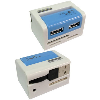 Hi-speed Card Reader & 2 Ports HUB, Support Card:SD/MMC,MS,TFï¼ŒM2