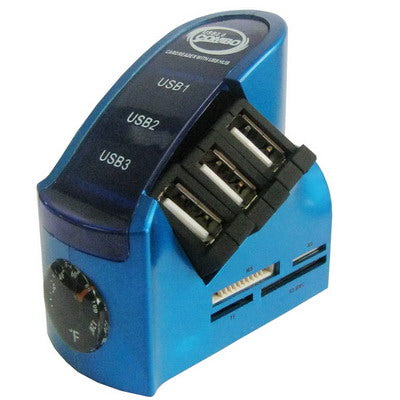 All in 1 (SD/MMC,MS,TFï¼ŒM2) Card Reader with 3 Port USB Hub and thermometers