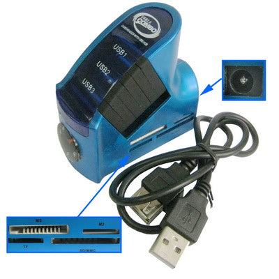 All in 1 (SD/MMC,MS,TFï¼ŒM2) Card Reader with 3 Port USB Hub and thermometers