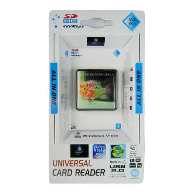 All in 1 480Mbps Hi-Speed Card Reader, Support SDHC, SD, MS, RS-MMC, MS Pro Duo, TF, M2