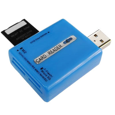 56 in 1 Hi-Speed Card Reader, Support Memory card: SD/MMCï¼ŒMSï¼ŒTFï¼ŒM2(Blue)