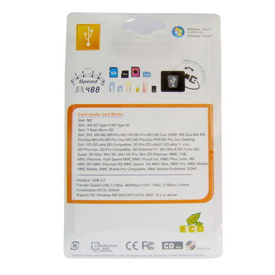 56 in 1 Hi-Speed Card Reader, Support Memory card: SD/MMCï¼ŒMSï¼ŒTFï¼ŒM2(Blue)