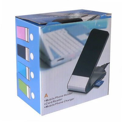 3 in 1 (Card Reader, Mobile Phone Holder, Mobile Phone Charger)(Blue)