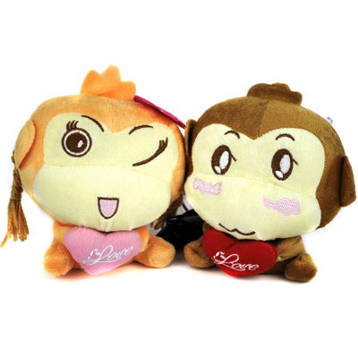 Couple Monkey Plush Toy Speaker