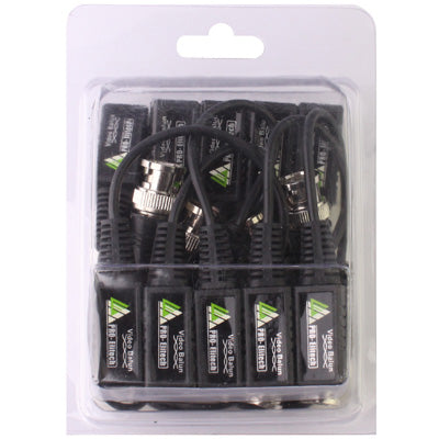 10 PCS Passive Video Balun Transceiver(Black)