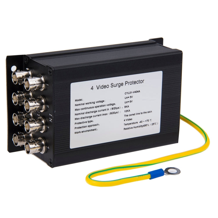 4CH Video Coaxial-cable Surge Protector(Black)