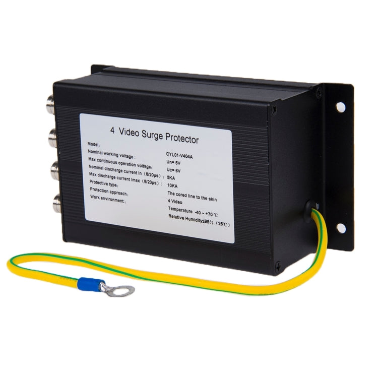 4CH Video Coaxial-cable Surge Protector(Black)