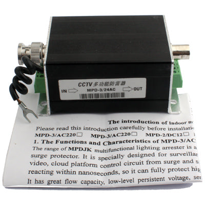 24V 3 in 1 CCTV Video Monitor Surge Arrester (MPD-3/ 24AC)(Black)